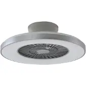 LINDBY Smart LED-Deckenventilator Paavo, silber, leise, Tuya Paavo , dimmbar, alu / grau / zink, für Wohn- / Esszimmer, Kunststoff, Modern