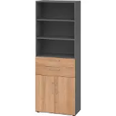 Hammerbacher Kombischrank 6 OH 968K2 Graphit/Nussbaum