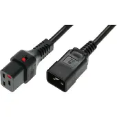 IEC LOCK ASM IEC-PC1286 Power Cable, Male C20, H05VV 3 X 1.5mm2 to C19 IEC LOCK,3m juodas