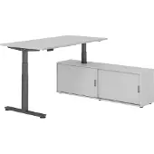 Hammerbacher Sitz-Steh Kombi 160x80cm, Grau/Graphit