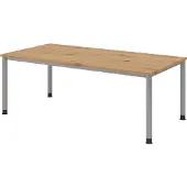 Hammerbacher Schreibtisch 4Fuss-rd.200x100cm Asteiche/Silbe