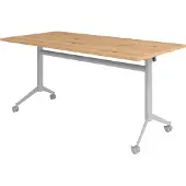 Hammerbacher Klapptisch fahrbar 160x80cm, Asteiche