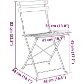 vidaXL Gartenklappstuhl 2 Stk. Weiß Metall