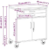 vidaXL Roland with 2 drawers