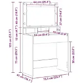 vidaXL Schminktisch Sonoma-Eiche 75,5 x 41 x 135 cm Holzwerkstoff