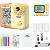 Avizar , Instakid Fotokamera 48 MP für Kinder mit Drucksystem, Gelb