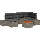 vidaXL Garten-Sofa-Set 7 stk. Grau