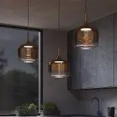 Maytoni Glas Hängelampe Spirito, messing / gold, für Wohn- / Esszimmer, Glas, Pendelleuchte