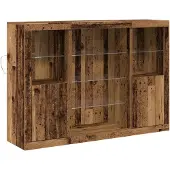 vidaXL LED-Sideboard Altholz 142,5 x 37 x 100 cm Holzwerkstoff