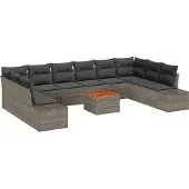 vidaXL Garten-Sofa-Set 11 Stk. Grau