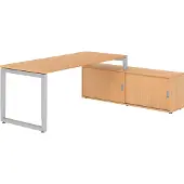 Hammerbacher Schreibtischkombi 180x80cm, Buche/Silber