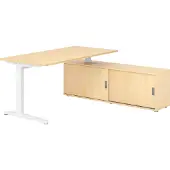 Hammerbacher Schreibtischkombi 160x80cm, Ahorn/Weiss