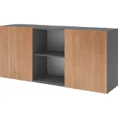 Hammerbacher Sideboard 2OH mit Schiebetüren Graphit/Nussba