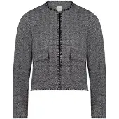 Betty & Co Jerseyjacke mit Fransen in Schwarz/Grau | Gr.: 44
