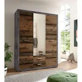 Möbelando Kleiderschrank Drehtürenschrank Schrank "Stern I" Old Style / Betonoxid