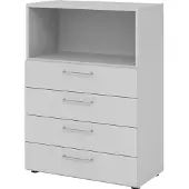 Hammerbacher Regal 3OH, 4 Schübe, BS Grau/Grau