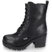 Dockers Damen Schnürstiefeletten Schwarz Synthetik Größe: 38