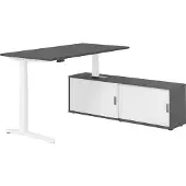 Hammerbacher Sitz-Steh Kombi 160x80cm, Graphit/Weiss
