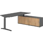 Hammerbacher Schreibtischkombi 180x80cm, Graphit/Graphit