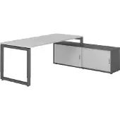 Hammerbacher Schreibtischkombi 180x80cm, Grau/Graphit