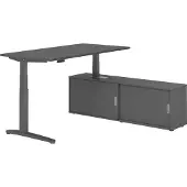 Hammerbacher Sitz-Steh Kombi 160x80cm, Graphit/Graphit