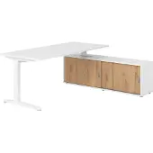 Hammerbacher Schreibtischkombi 180x80cm, Weiss/Weiss