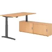 Hammerbacher Sitz-Steh Kombi 160x80cm, Buche/Graphit