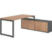 Hammerbacher Schreibtischkombi 160x80cm, Nussbaum/Graphit