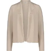Cartoon Strick-Cardigan mit Fransen in Beige | Gr.: 40