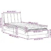 vidaXL Bett mit Matratze "Hanko" Creme 90x190 cm Stoff