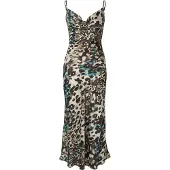 Guess Marciano GUESS New Akilina Dress Aquarelle Leopard Pr Größe: S | Midikleider Outlet | Damen | Cyan