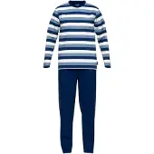 Ceceba Pyjama Melbourne in blau-mittel-Ringel | Gr.: 76