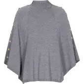 Dreimaster Women Poncho in grey melange | Gr.: M/L