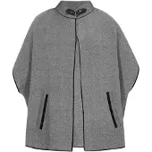 Dreimaster Women Poncho in black melange | Gr.: M/L