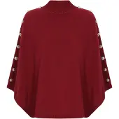 Dreimaster Women Poncho in burgundy | Gr.: M/L