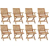 vidaXL Klappbare Gartenstühle 8 Stk. Massivholz Teak , Gartenstühle Design 2024
