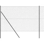 vidaXL Bodenmontierter Maschendrahtzaun 10 x 1,6 m Grau Netz