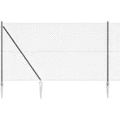 vidaXL Maschendrahtzaun mit Stacheln 10 x 1,5 m Grau Netz