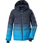 Killtec Jungen KSW 382 Jacke in Daunenoptik mit Kapuze und Schneefang 42453 neon blue : 140 : neon blue Farbe: neon blue Größe: 140
