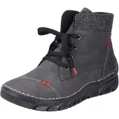 Bonprix Winterboots , Damen, Gr. 42, grau, Lederimitat, Textil, Schuhe Winterboots, Schnürboots, Stiefelette, Casual-Boots mit softem Schaftrand