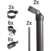 Alberts Zauneck-Set für Mahschendrahtzaun mit Bodenhülsen, Höhe 80 cm, anthrazit-metallic