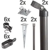 Alberts Zauneck-Set für Mahschendrahtzaun mit Bodenhülsen, Höhe 150 cm, anthrazit-metallic