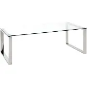 Haku Couchtisch edelstahl - Edelstahl, Sicherheitsglas 8 mm, B/H/T: 120x40x60 cm