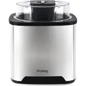 H.Koenig - SRB80 Sorbet Maschine, 2L Fassungsvermögen, 12W, Edelstahl, 30-40 Min. Vorbereitung, 30 U/min, Automatische Abschaltung, Klarer Deckel