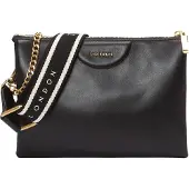 Ted Baker Leder Umhängetasche Schultertasche Esille Webbing Crossbody Bag Black schwarz