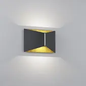 HELESTRA LED-Wandlampe VID, schwarz/gold, up/down, IP65 dimmbar, schwarz, für Arbeitszimmer / Büro, Aluminium, LED Wandleuchte, Wandlampe Innen