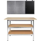 Ondis24 Werkstatt-Set "Werkbank Uwe" 120x60x92 cm, mit Werkzeugschrank und Lochwand
