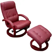 Mendler Fernsehsessel Relaxsessel Sessel Pescatori, Kunstleder, mit Hocker bordeaux