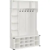 Vasagle Kleiderständer mit Schuhregal Landhausstil wolkenweiß HSR440W03