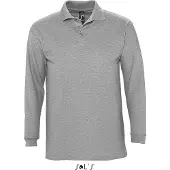 Sol SOLs 11353 | Herren Longsleeve Poloshirt Winter II - Farbe: Grey Melange - Größe: XL